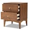 Baxton Studio Landis Mid-Century Ash Walnut Finished Wood 2-Drawer Nightstand 193-11301-ZORO - alternate 2